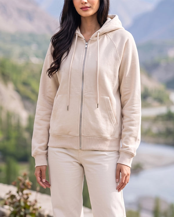 Leftees Branded Women's Cropped Zip-Up Hoodie SP-83