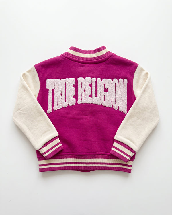 Branded Kids Bomber Jacket – Pink & Cream SP-64
