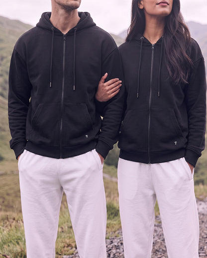 Branded Unisex Full-Zip Fleece Hoodie - Brown SP-80
