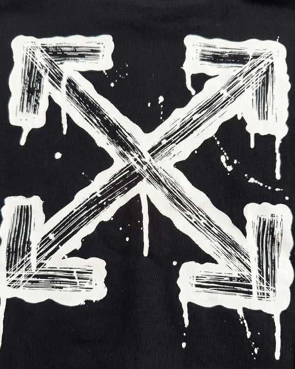 Branded Kids Off-White Spray Paint Arrow Logo Pullover Hoodie – Black Sp-65