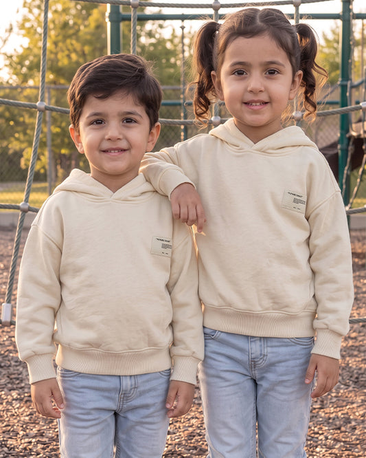ZARRAA Branded Kids Premium Winter Fleece Hoodie – Off-White Sp-66