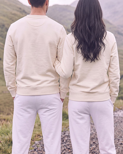 Branded Unisex Embroidered Tennis Logo Sweatshirt - Cream Sp-77