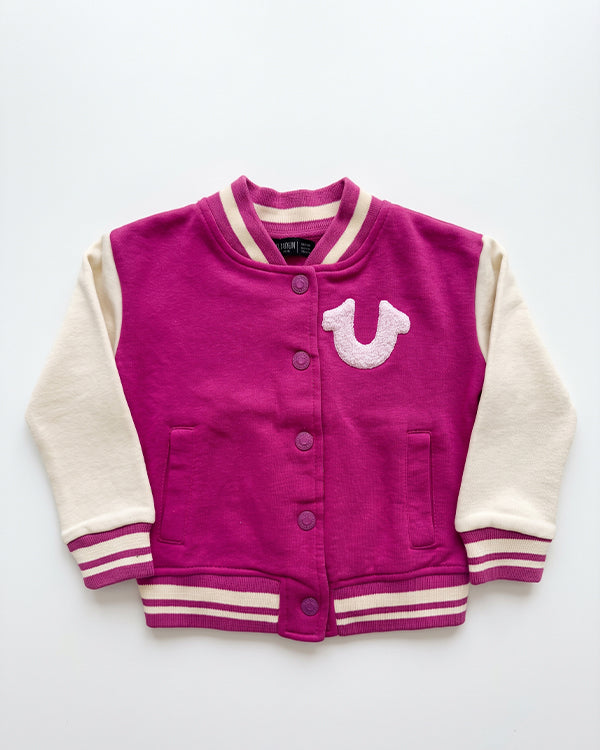 Branded Kids Bomber Jacket – Pink & Cream SP-64