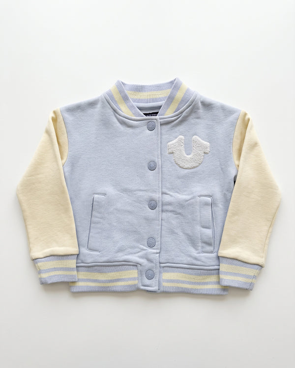 Branded Kids Bomber Jacket – Light Blue & Cream SP-63