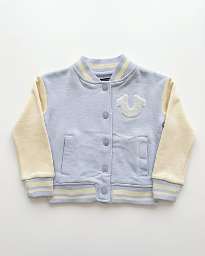 Branded Kids Bomber Jacket – Light Blue & Cream SP-63