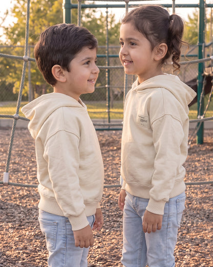 ZARRAA Branded Kids Premium Winter Fleece Hoodie – Off-White Sp-66