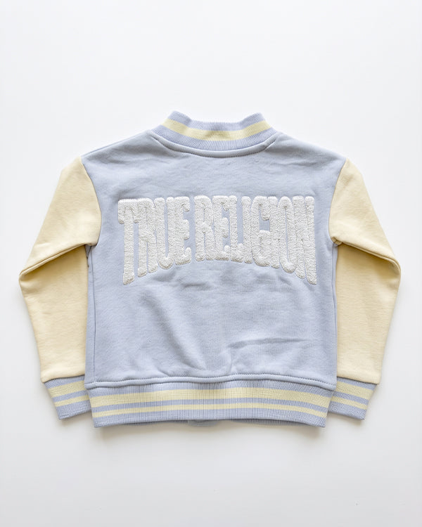 Branded Kids Bomber Jacket – Light Blue & Cream SP-63