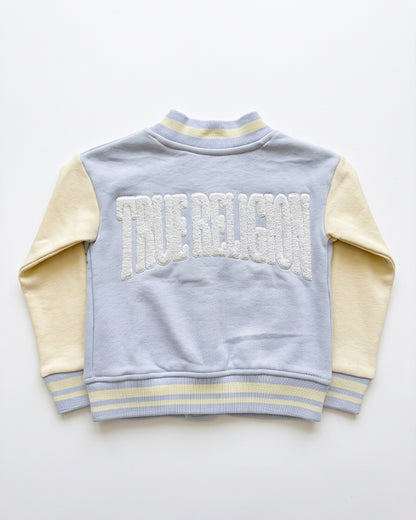 Branded Kids Bomber Jacket – Light Blue & Cream SP-63