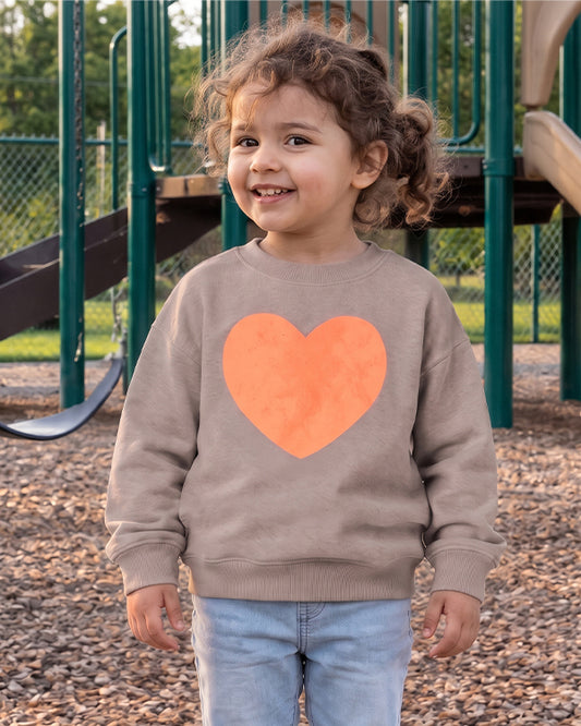 Zarra branded Girl's Peach Heart Crewneck Sweatshirt KSWT-06