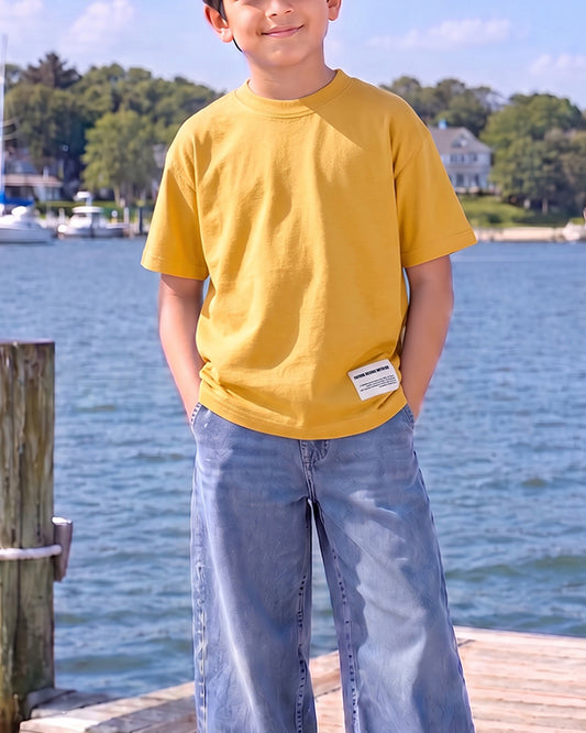 ZARRAA Branded  Boy's Yellow Color T-shirt BTS-12