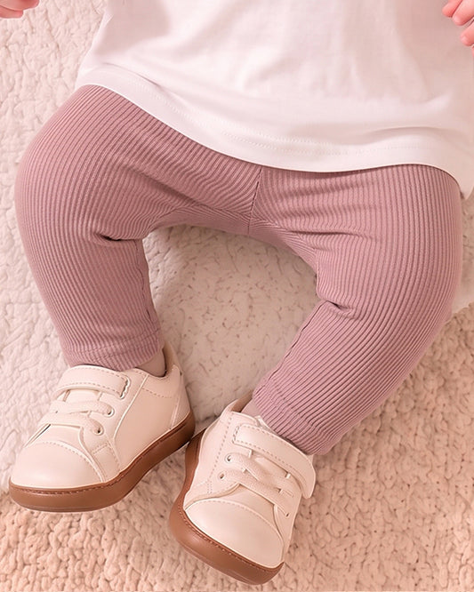 Branded Girl's Dusty Pink Ribbed Tights GTD-23