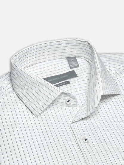 Michael Krs Branded Men's Slim Fit Striped Shirt White Color MMS-04