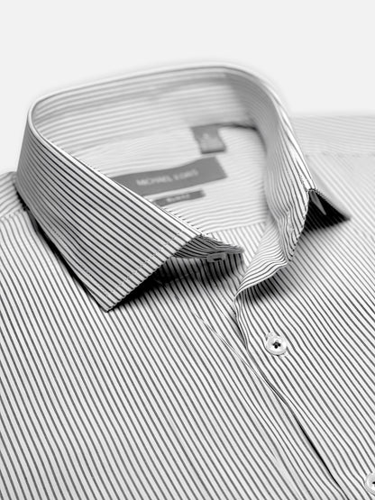 Michael Krs Branded Men's Slim Fit Striped Shirt White & Grey Color MMS-06