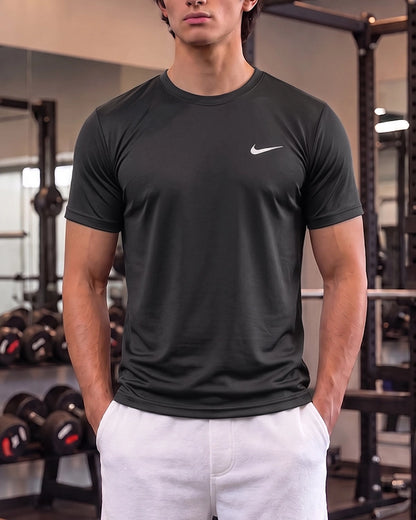 Nikk Branded Men's Essential Performance Athletic T-Shirt - Dark Grey MDT-48