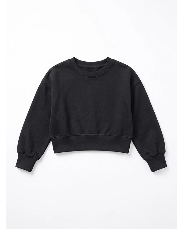 Zarraa Branded Girls Plain Black Fleece Sweatshirt Sp-10