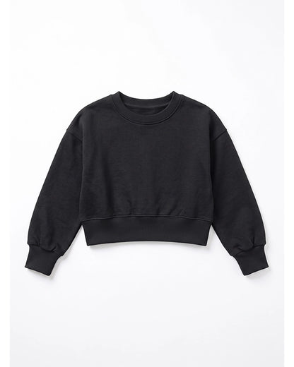 Zarraa Branded Girls Plain Black Fleece Sweatshirt Sp-10