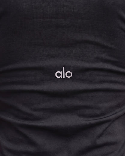 Alos Branded Women's Short Sleeve Athletic Crop Top - Black WTT-22