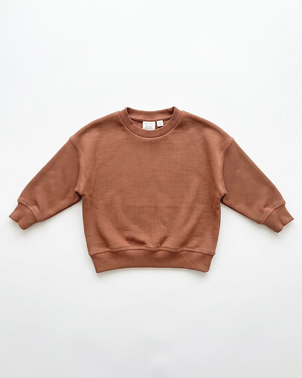 Zarraa Branded Girls Plain Brown Fleece Sweatshirt Sp-11