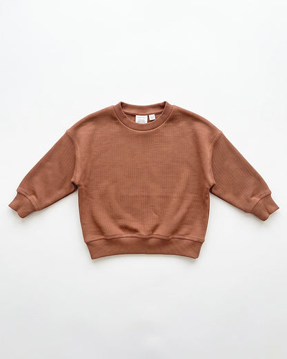 Zarraa Branded Girls Plain Brown Fleece Sweatshirt Sp-11