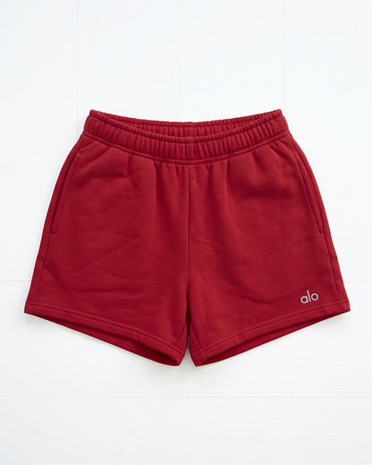 ALOS Branded Women's Athletic Lounge Shorts - Red MWS-35