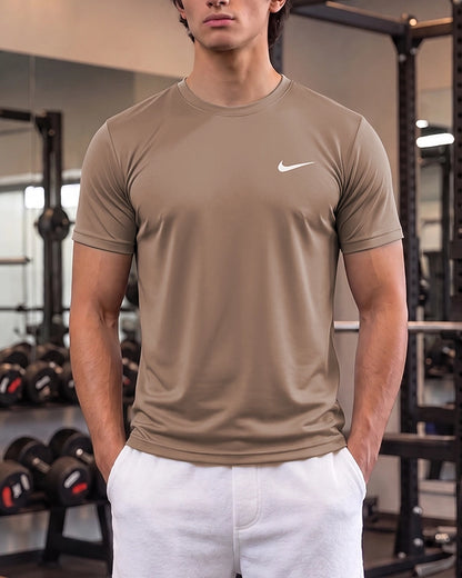 Nikk Branded Men's Essential Performance Athletic T-Shirt - Khaki MDT-42
