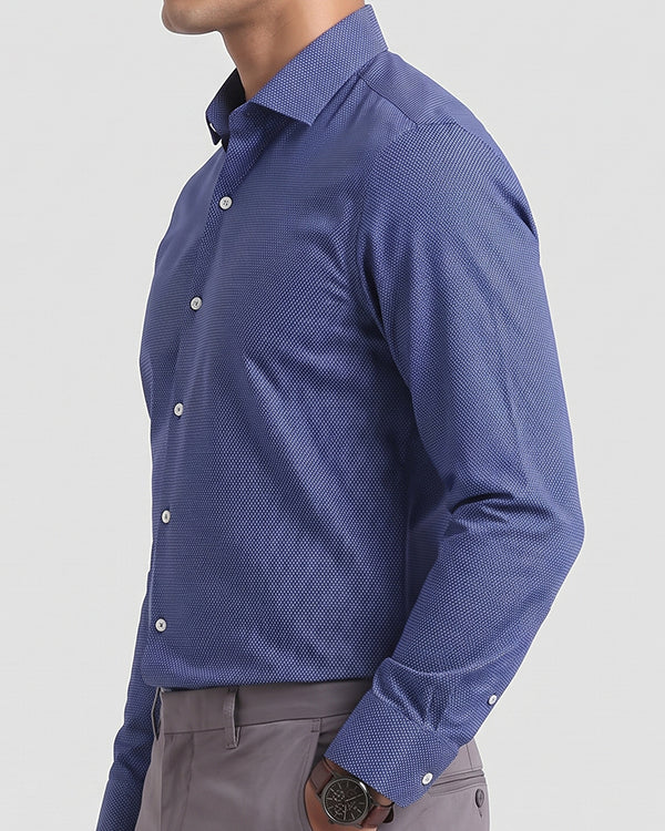 Calvy Klien Branded Mens Formal Shirt-Blue Micro-Dot MFS-46