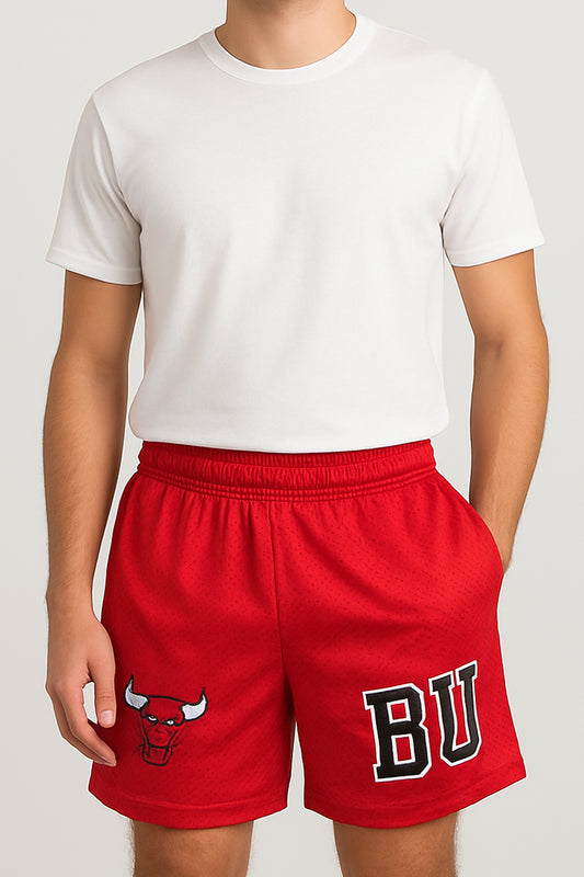 NBA Branded Boy's Polyester Shorts Red Color BST-02