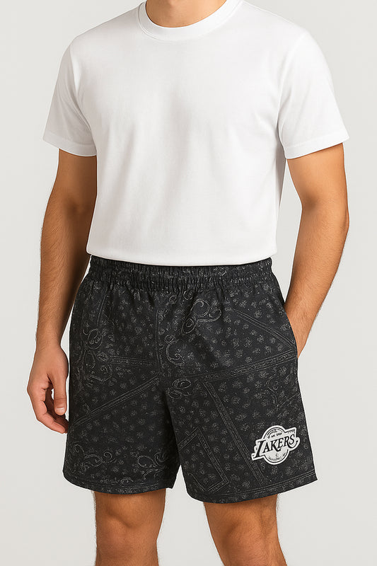 NBBA Branded Boy's Polyester Shorts Black Color BST-07