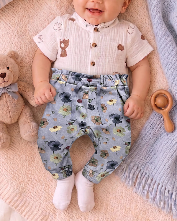 Branded Girl's Floral Printed Casual Trouser KUT-11