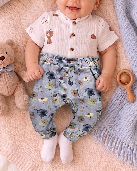 Branded Girl's Floral Printed Casual Trouser KUT-11