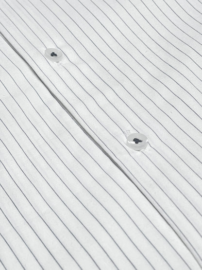 Michael Krs Branded Men's Slim Fit Striped Shirt White Color MMS-04