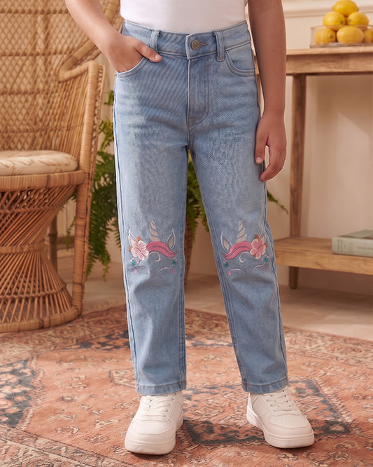 Branded Girl's Embroided Jeans GJ-01