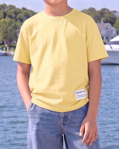 ZARRAA Branded  Boy's Cream Color T-shirt BTS-09