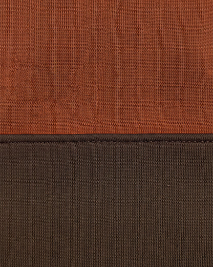 Branded Rust & Dark Brown Color-Blocked Quarter-Zip Sweatshirt MSWT-01