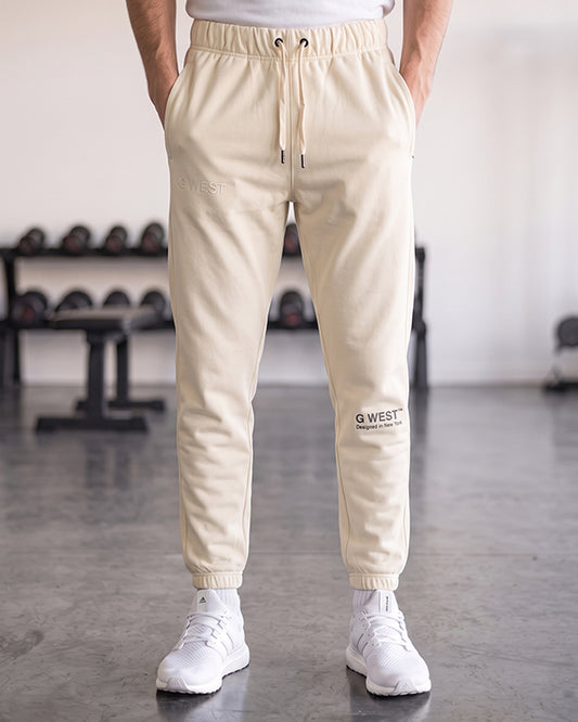 G WEST Men’s Beige Jogger Trouser UT-49