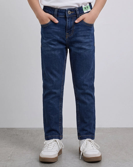 Maxy Branded Boys Dark Blue Skinny Fit Denim Jeans BJ-01