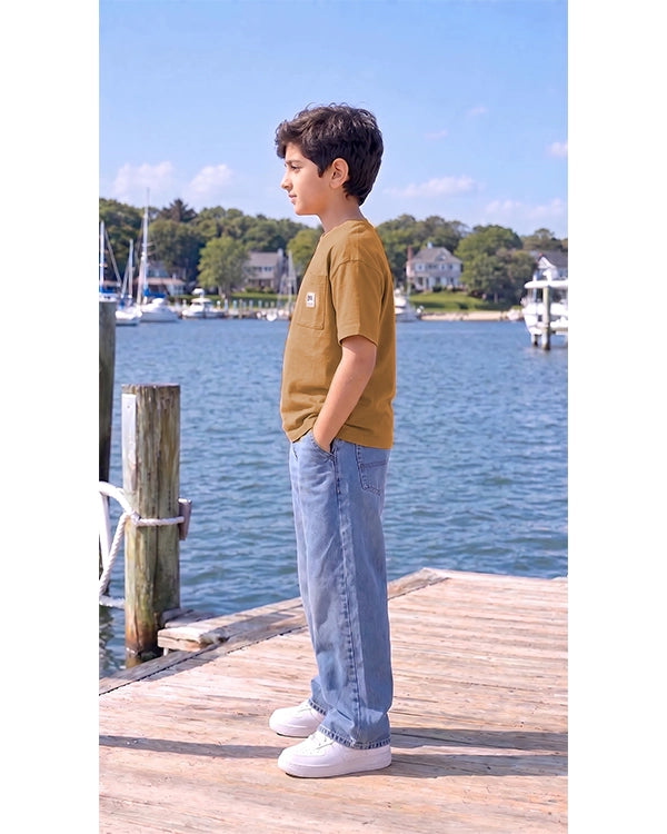 ZARRAA Branded  Boy's Camel Brown Color T-shirt BTS-15