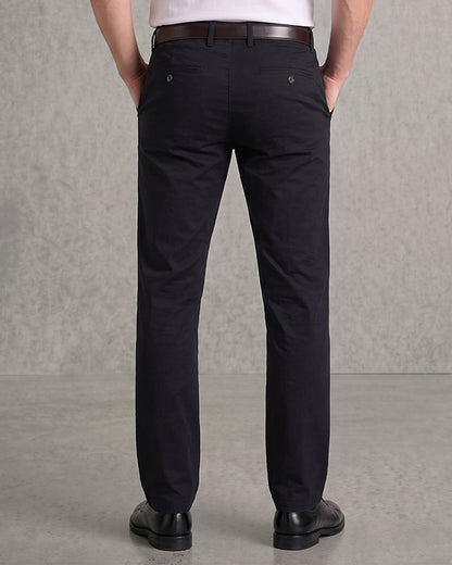 Zelig Branded Men's Black Color Slim-Fit Cotton Chinos Branded MCP-29