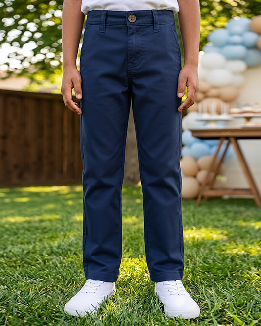 Beverlly HEELS Branded Boys Navy Chino Pants BCP-07