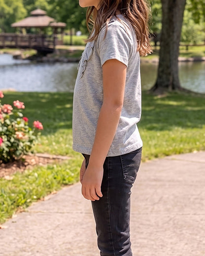 Branded Girl T-shirt Grey Color GTS-09