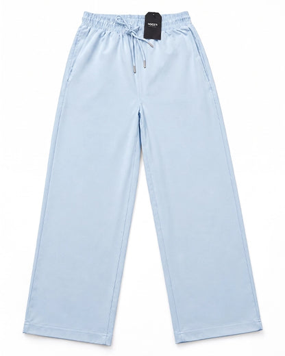 Rogr Branded Womens Wide-Leg Trousers Pastel Pastel Blue WTR-14