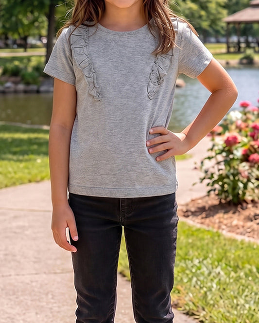 Branded Girl T-shirt Grey Color GTS-09