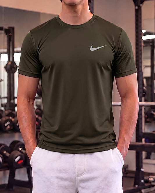 Nikk Branded Men's Essential Performance Athletic T-Shirt -Olive Green MDT-51