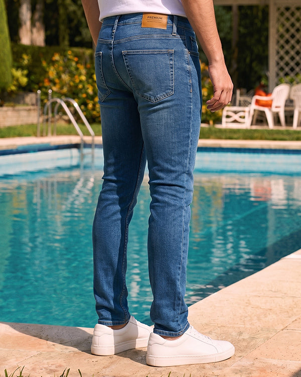 Zelig Branded Men’s Dark Blue Slim-Fit Stretch Denim Jeans MJ-15