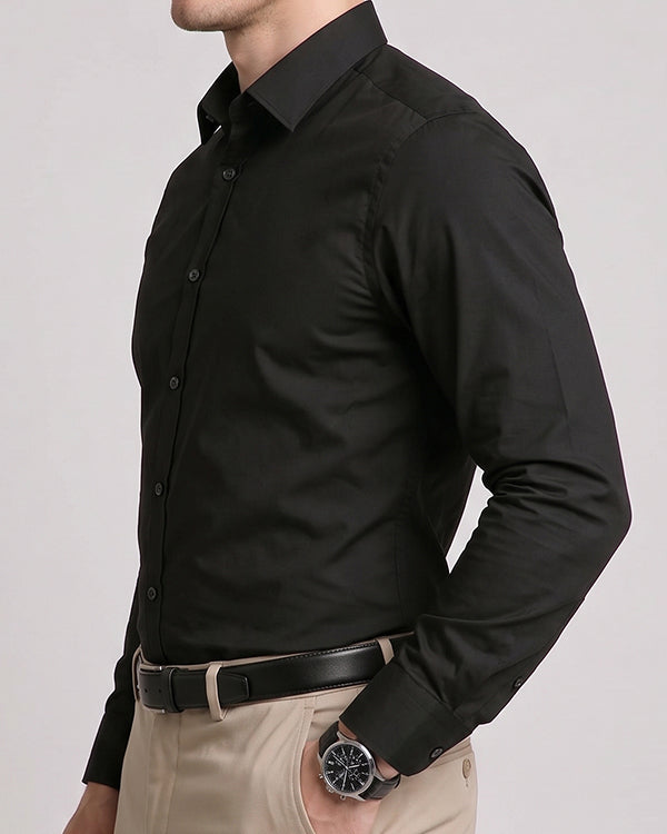 Michael Krs Branded Men's Slim Fit Shirt Black Color MFS-03