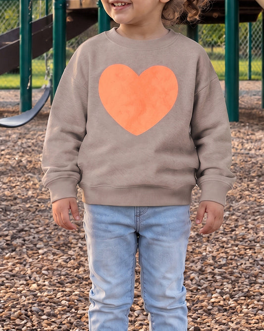 Zarra branded Girl's Peach Heart Crewneck Sweatshirt KSWT-06