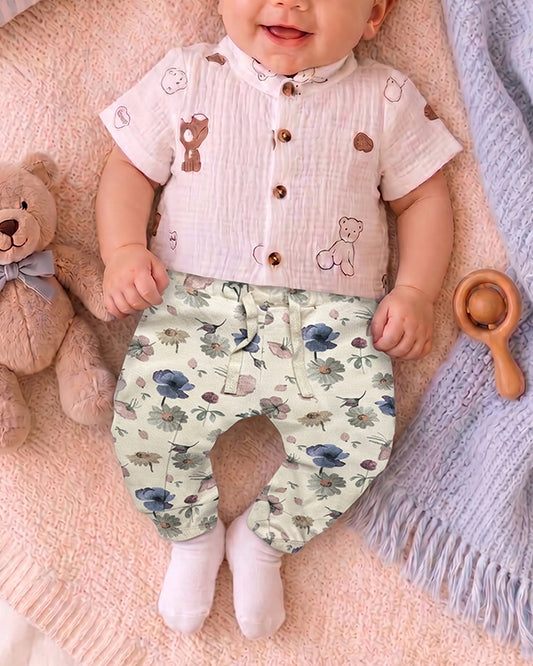 Branded Girl's Floral Printed Casual Jogger Trouser KUT-10