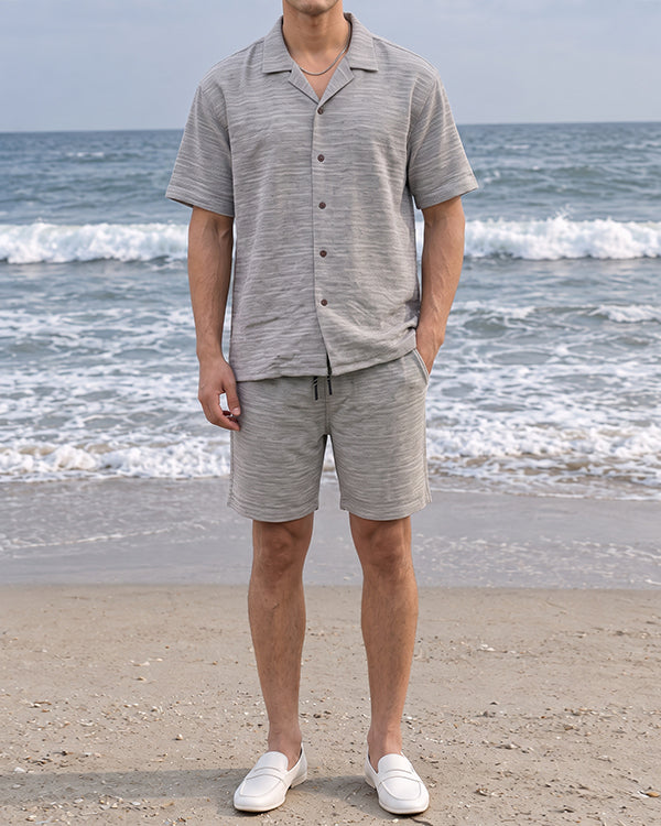 ZARRAA Branded Men's Textured Co-ord Set Grey Color MCDS-06