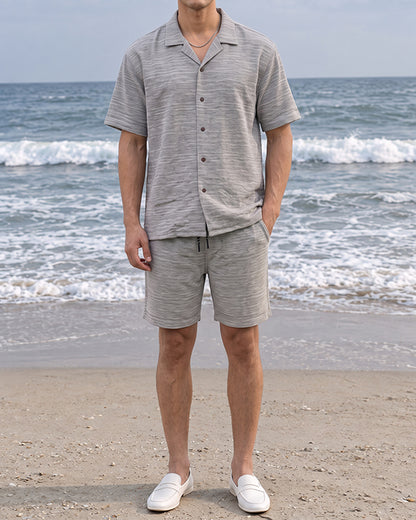 ZARRAA Branded Men's Textured Co-ord Set Grey Color MCDS-06