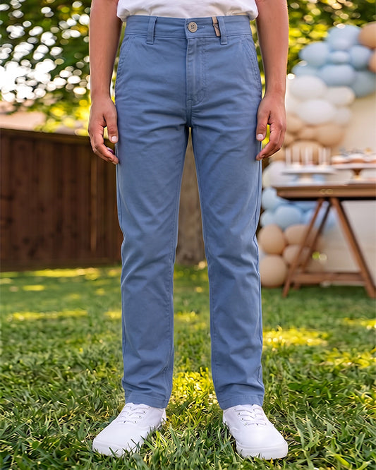 Beverlly HEELS Branded Boys Classic Blue Chino Pants BCP-01
